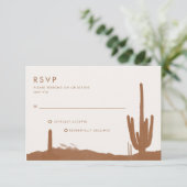 Cartons Réponse Mariage Désertique Boho Cactus Terracotta (Debout devant)