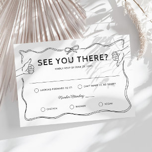 Cartons Réponse Mariage Dessiné à la Main avec des Gribouillis Fan