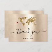 Cartons Réponse Mariage Destination Passeport Hawaii Merci (Devant / Derrière)