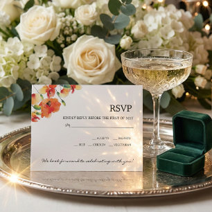 Cartons Réponse Mariage d'été Golden Poppy