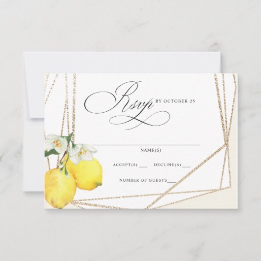 Cartons Réponse Mariage d'été Rustique Citrus Boho (Devant)