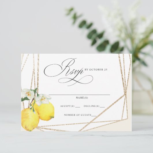 Cartons Réponse Mariage d'été Rustique Citrus Boho (Debout devant)