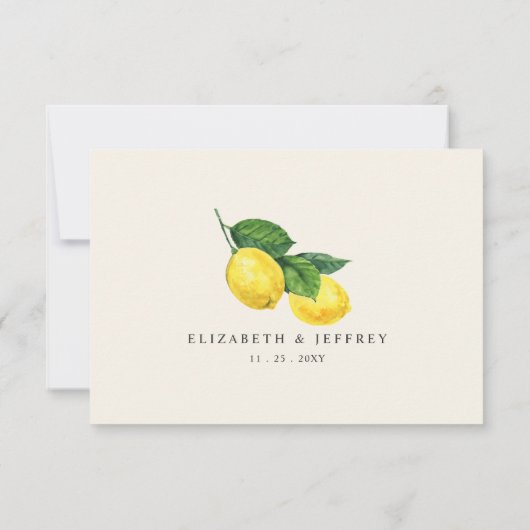 Cartons Réponse Mariage d'été Rustique Citrus Boho (Dos)