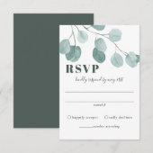 Cartons Réponse Mariage d'eucalyptus en argent (Devant / Derrière)