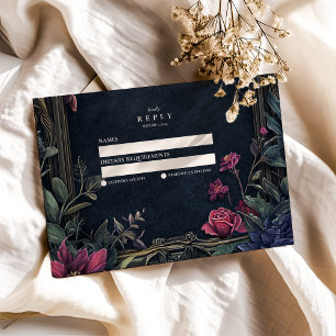 Cartons Réponse Mariage d'Halloween floral Art nouveau