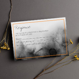 Cartons Réponse Mariage d'Halloween noir orange foncé