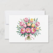 Cartons Réponse Mariage d'harmonie florale dynamique (Dos)