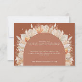 Cartons Réponse Mariage d'herbe en terre cuite bohème moderne (Dos)