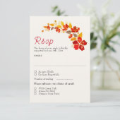 Cartons Réponse Mariage d'hibiscus tropicaux d'Orange brulé (Debout devant)