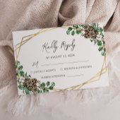Cartons Réponse Mariage d'hiver Aquarelle Verdure Script