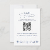 Cartons Réponse Mariage d'hiver bleu flocons de neige QR CODE (Devant)
