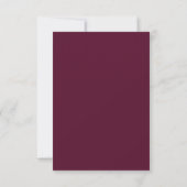 Cartons Réponse Mariage d'hiver floral Burgundy & Maroon Enchantan (Dos)
