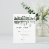 Cartons Réponse Mariage d'hiver | Montagnes Rustiques (Debout devant)