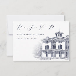 Cartons Réponse Mariage d'illustration de la villa italienne de Sc