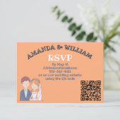 Cartons Réponse Mariage d'illustration simple, semblable à un dess (Debout devant)