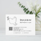 Cartons Réponse Mariage d'illustrations de Doodle en noir et blanc (Debout devant)