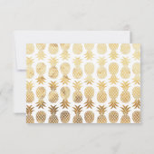 Cartons Réponse Mariage d'or à ananas tropical (Dos)