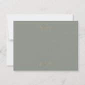 Cartons Réponse mariage d'or classique vert sauge multi-événement (Dos)