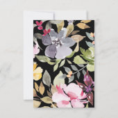 Cartons Réponse Mariage Dramatique de fleurs d'aquarelle (Dos)