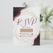 Cartons Réponse Mariage du cadre géométrique de l'aquarelle de Bou (Debout devant)