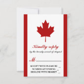 Cartons Réponse Mariage du drapeau canadien (Devant)