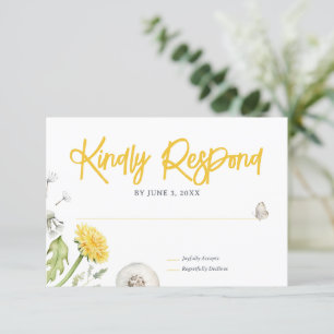 Cartons Réponse Mariage du jardin fleur sauvage