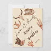 Cartons Réponse Mariage du ranch du sud-ouest photo merci (Devant)