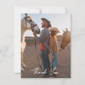 Cartons Réponse Mariage du ranch du sud-ouest photo merci (Dos)