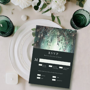 Cartons Réponse Mariage du repas de la vigne d'or de la forêt ench