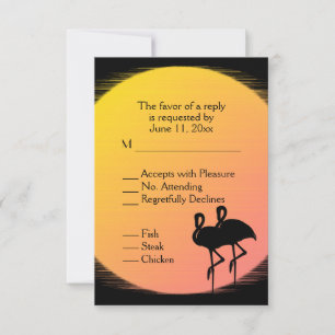 Cartons Réponse Mariage du soir au soleil couchant flamboyant