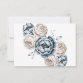 Cartons Réponse Mariage Dusty Blue & White Peony (Dos)