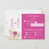 Cartons Réponse Mariage éclaboussé de couleur rose chaud (Devant)