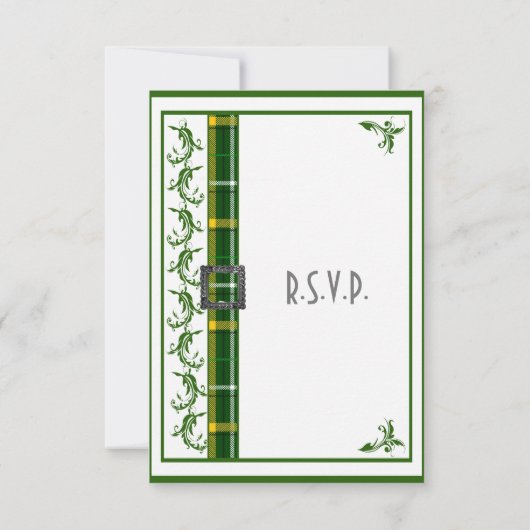 Cartons Réponse Mariage écossais R.S.V.P (Dos)