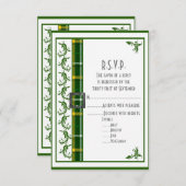 Cartons Réponse Mariage écossais R.S.V.P (Devant / Derrière)