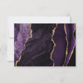 Cartons Réponse Mariage écriture dorée Agate Violet (Dos)
