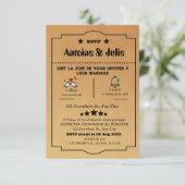 Cartons Réponse mariage Élégance marron minimal (Debout devant)