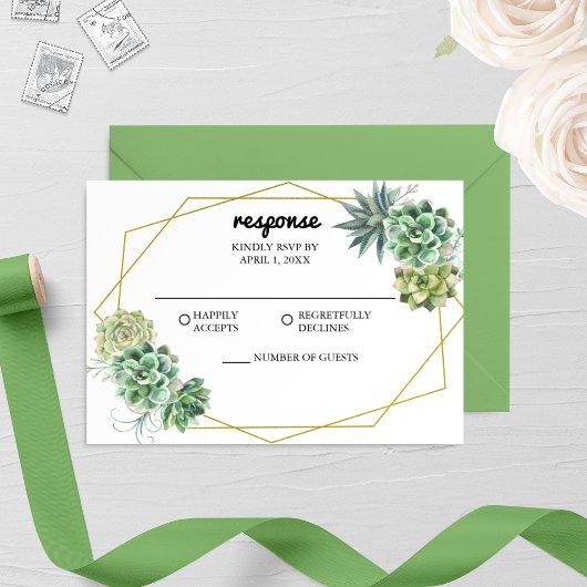 Cartons Réponse Mariage élégant