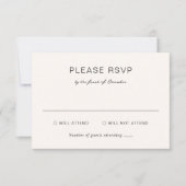 Cartons Réponse Mariage élégant à la crème simple (Devant)