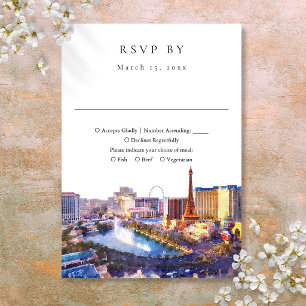 Cartons Réponse Mariage élégant à Las Vegas avec vue sur la ville