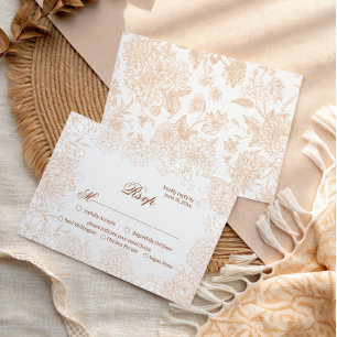 Cartons Réponse Mariage élégant à l'écriture manuscrite avec motif