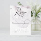 Cartons Réponse Mariage élégant aquarelle poussiéreux écriture vio (Debout devant)
