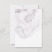 Cartons Réponse Mariage élégant aquarelle poussiéreux écriture vio (Dos)