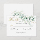 Cartons Réponse Mariage Élégant au Eucalyptus et Verdure (Devant / Derrière)