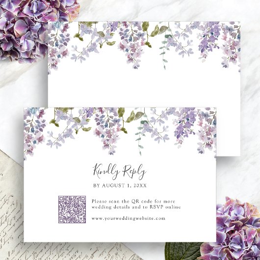 Cartons Réponse Mariage Élégant au Lilas