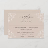 Cartons Réponse Mariage Élégant Beige Taupe Classique Neutre (Devant / Derrière)