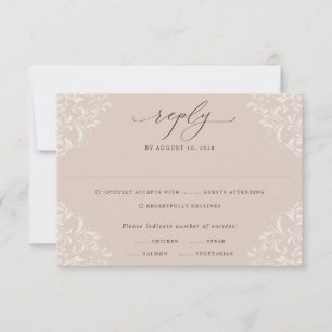 Cartons Réponse Mariage Élégant Beige Taupe Classique Neutre