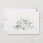 Cartons Réponse Mariage élégant bleu romantiquement classique QR C (Dos)