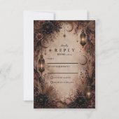 Cartons Réponse Mariage Élégant Boho Goth (Devant)