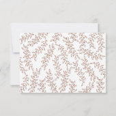 Cartons Réponse Mariage élégant Botanique Mocha Mousse Boho (Dos)