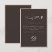 Cartons Réponse Mariage Élégant Brun (Devant / Derrière)
